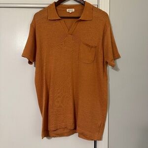 Umber & Ochre Manbir Knit Polo - Persimmon - M
